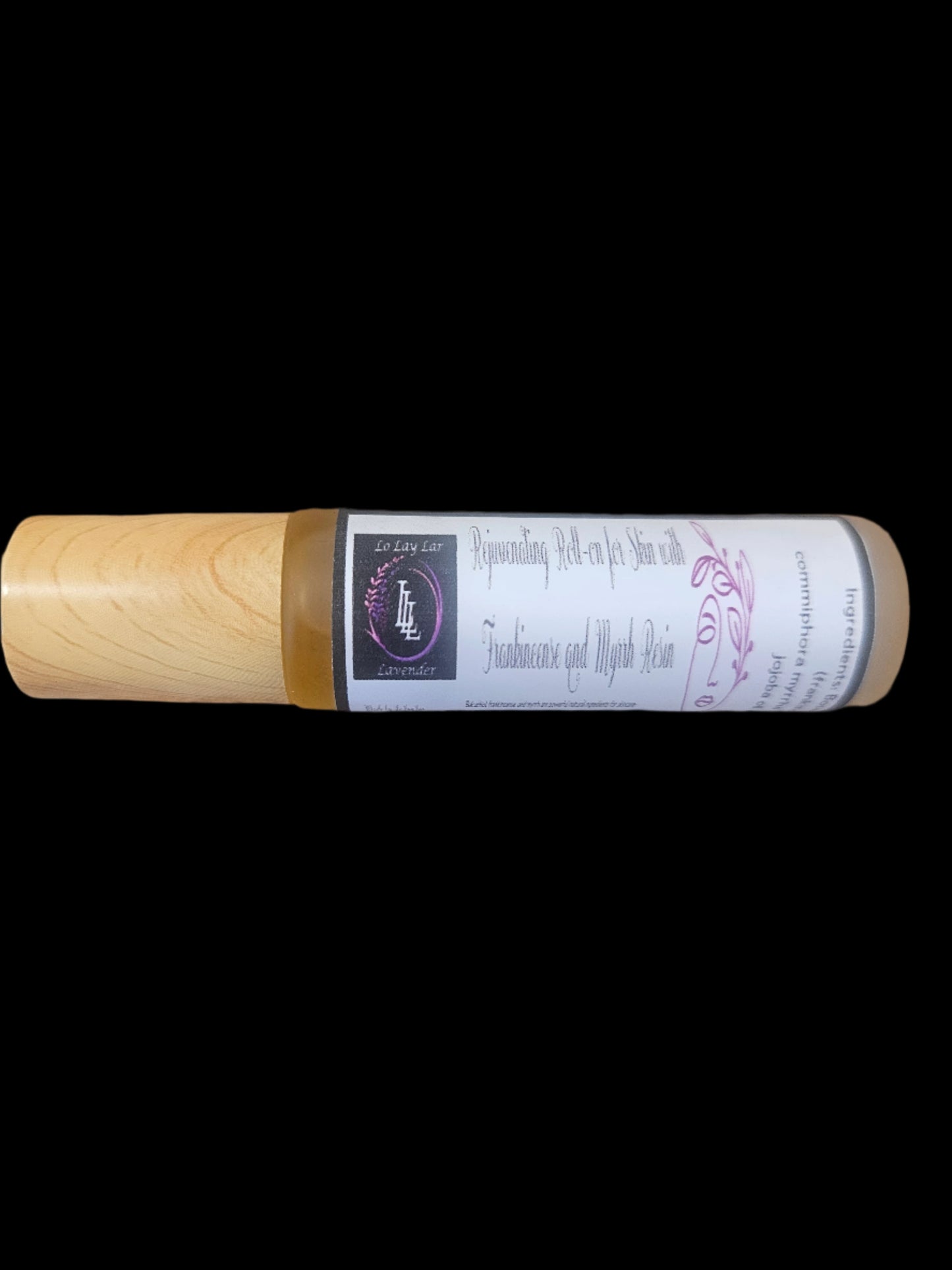 Rejuvenating roll-on for skin with frankincense and myrrh resin