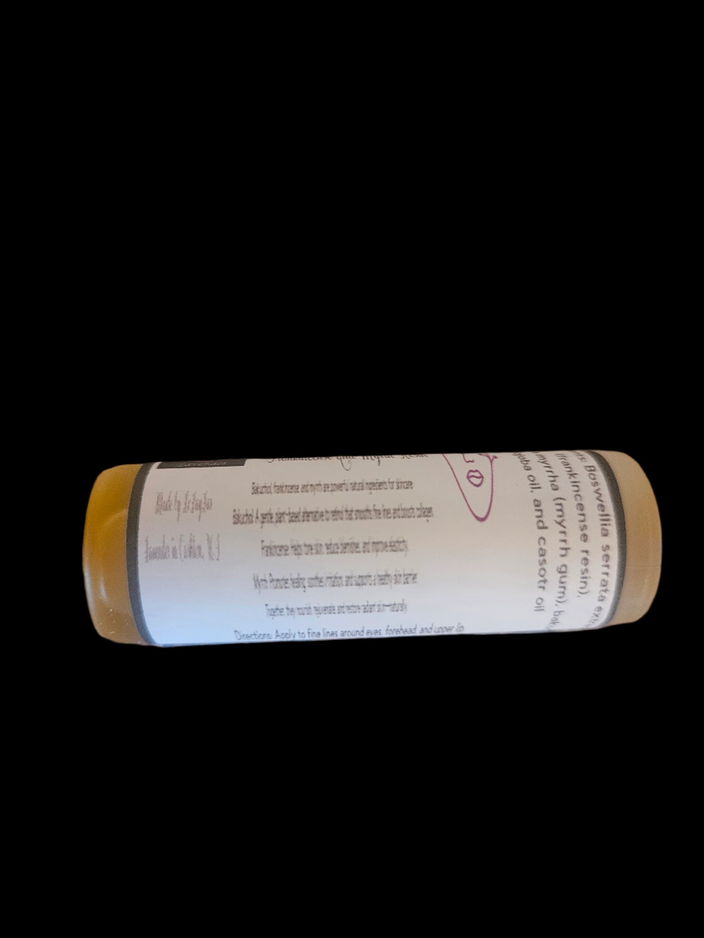 Rejuvenating roll-on for skin with frankincense and myrrh resin