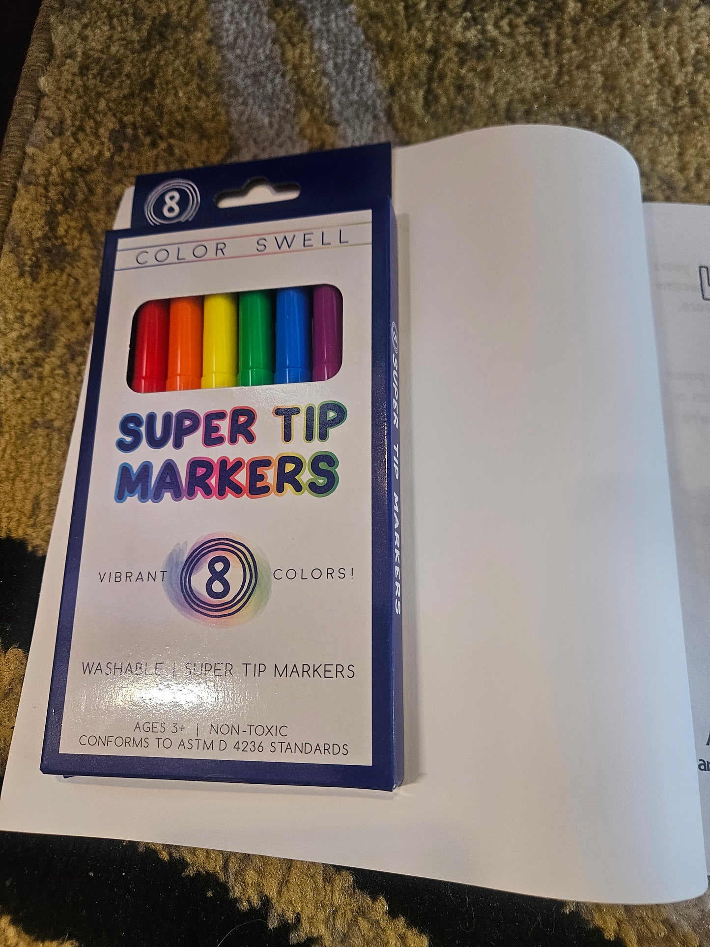 Lavender coloring book with markers