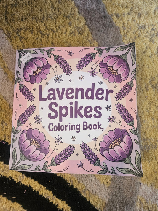 Lavender coloring book with markers